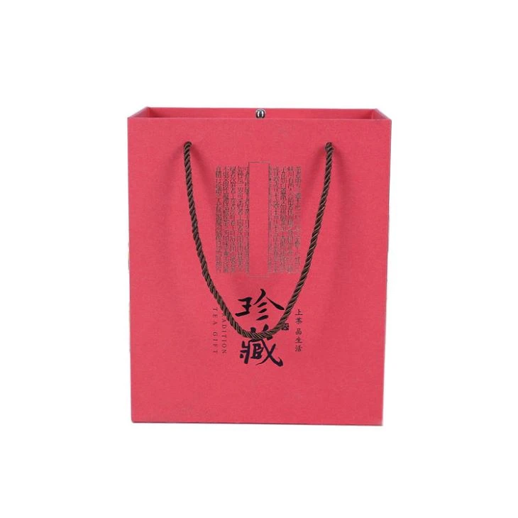 Red Tea Box Sliding Box With Rope Handle